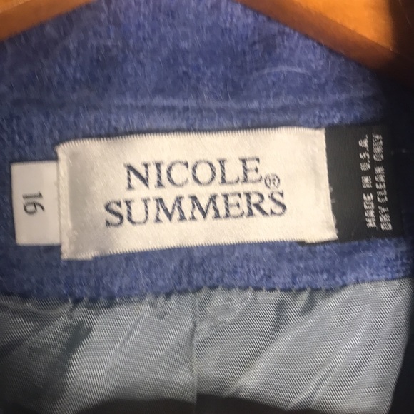 Vintage Nicole Summers Made in USA mohair coat size 16 light blue - Picture 4 of 9